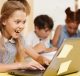 students engaged in keyboarding lessons